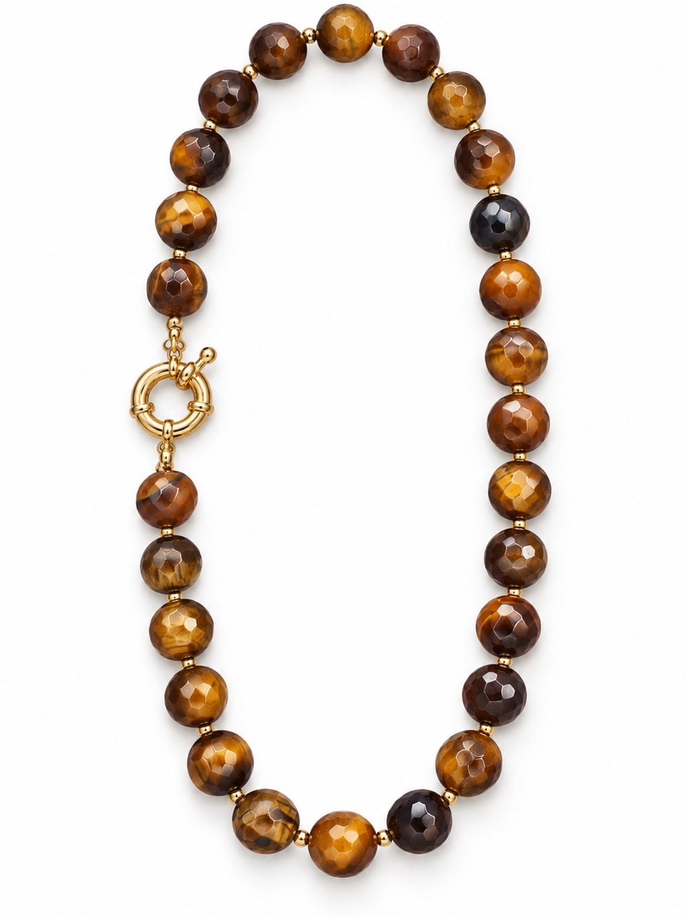 New genuine Faceted Tiger's Eye Bead choker necklace